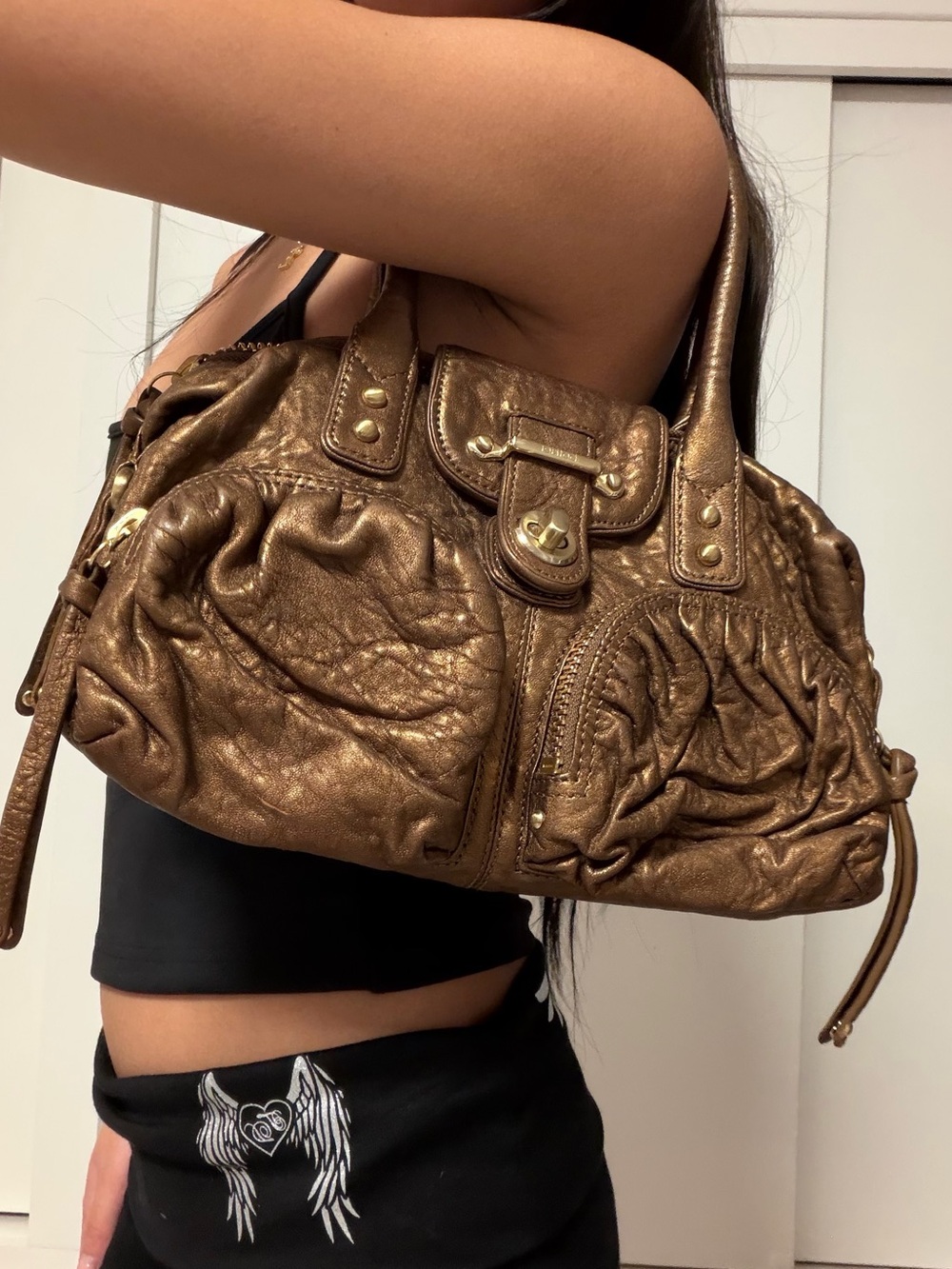 botkier bianca brown leather satchel bag